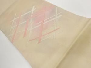 絽綴れ菱に格子模様織出し名古屋帯